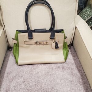 Coach Swagger Satchel. Pebble Leather Bag